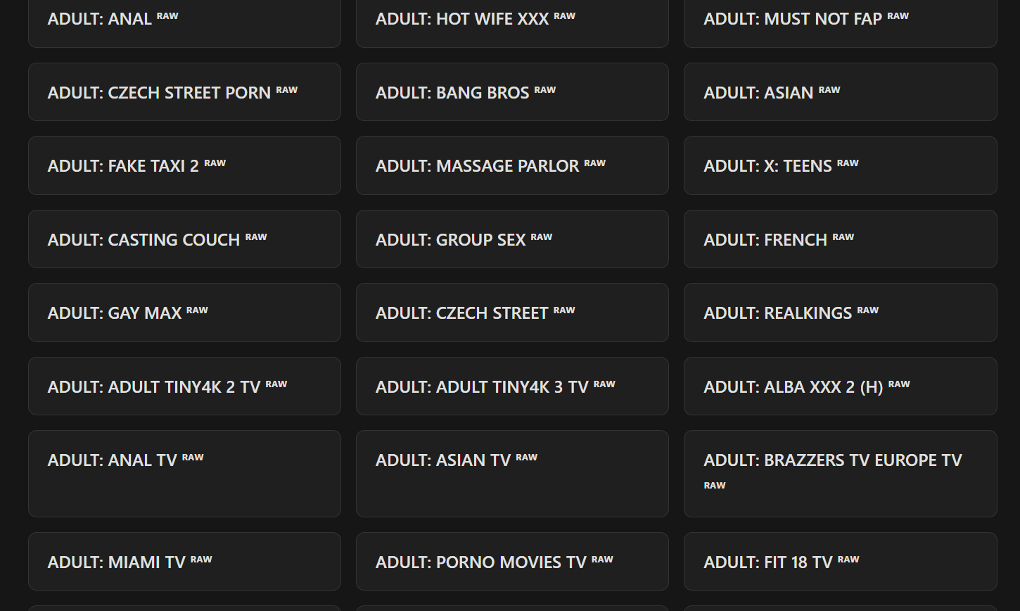 ADULT TV CHANNELS