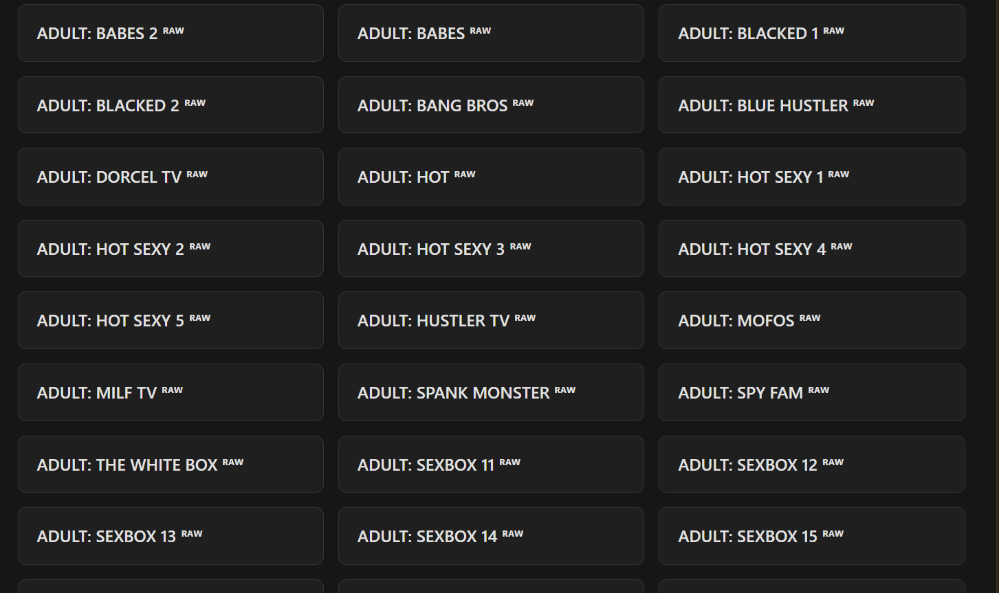 ADULT TV CHANNELS