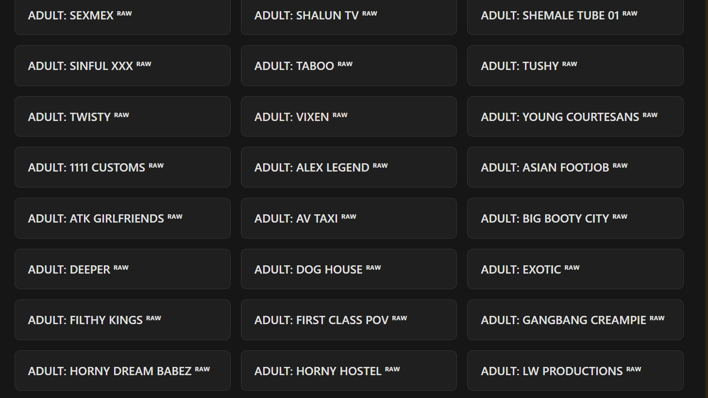 ADULT TV CHANNELS